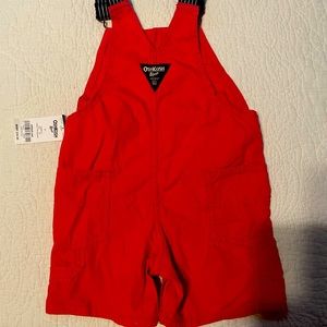 NWT Oshkosh red toddler overalls